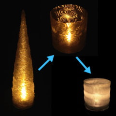 氷柱型キャンドルキャップからポット，キャップ，ミニポットへ…