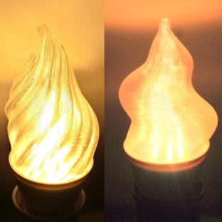 炎形シェードつきの 3Dデザイン・シャンデリア電球