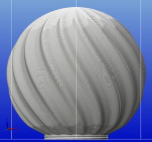光を電球内でできるだけ一様にするためのストライプ形電球カバーの変形
