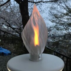 紀三井寺の新しい参道の蝋燭灯籠に 3Dデザインシェードをつかっていただいた