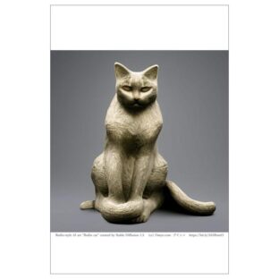 近代彫刻風 AIアート絵はがき「ロダン風の猫」オリジナル・ポストカード 近代画家風アート 猫アート 絵葉書