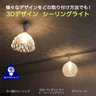 3Dデザイン シーリングライト 引っ掛けシーリング ダクトレール ライティングレール フィラメント電球付き おしゃれ